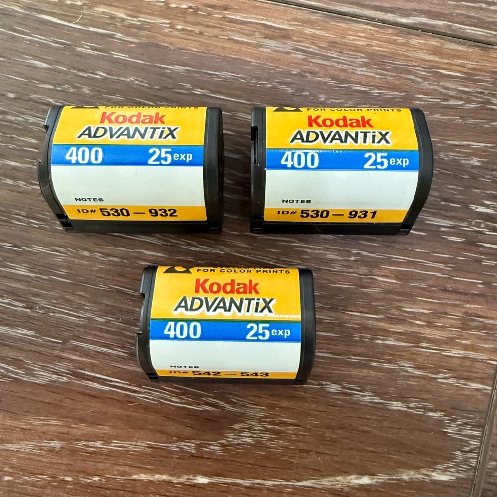 3 Kodak Advantix 400 films - 25 exp each